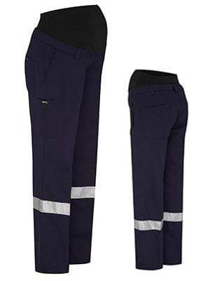 Bisley 3M Taped Maternity Drill Work Pant BPLM6009T Work Wear Bisley Workwear   